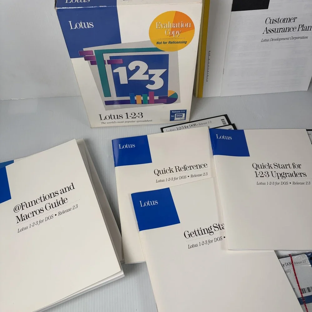 Vintage Lotus 1-2-3 for DOS Release 2.3 Spreadsheet Software